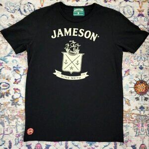John Jameson & Son Men's Black Short Sleeve Graphic Tee Shirt Streetwear, sz SM
